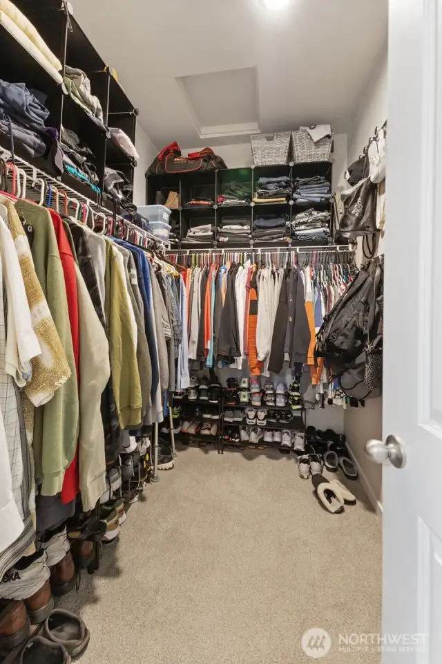 Primary walk-in closet.