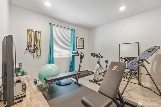 3rd bedroom currently set-up as a work-out room.