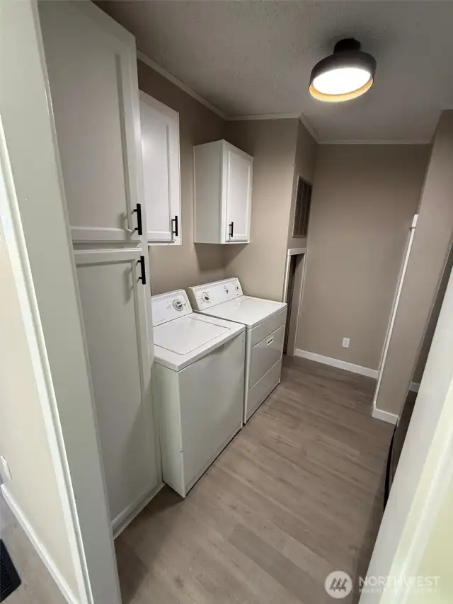 Laundry room leads to rear entrance