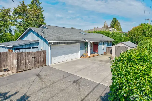 Front of home - 2 car garage with extra parking