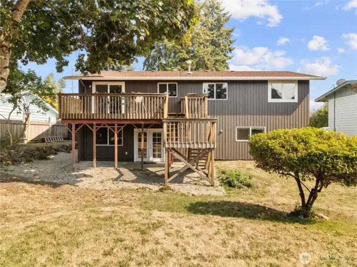 enjoy deck with access to backyard