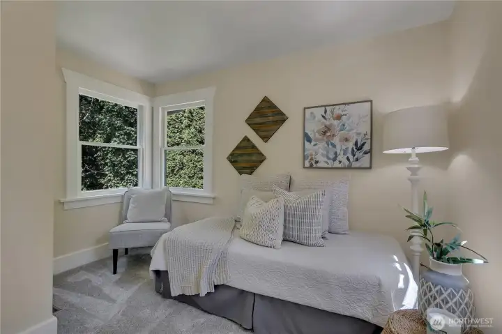 Main floor bedroom with large closet.  Sits next to a full bath.