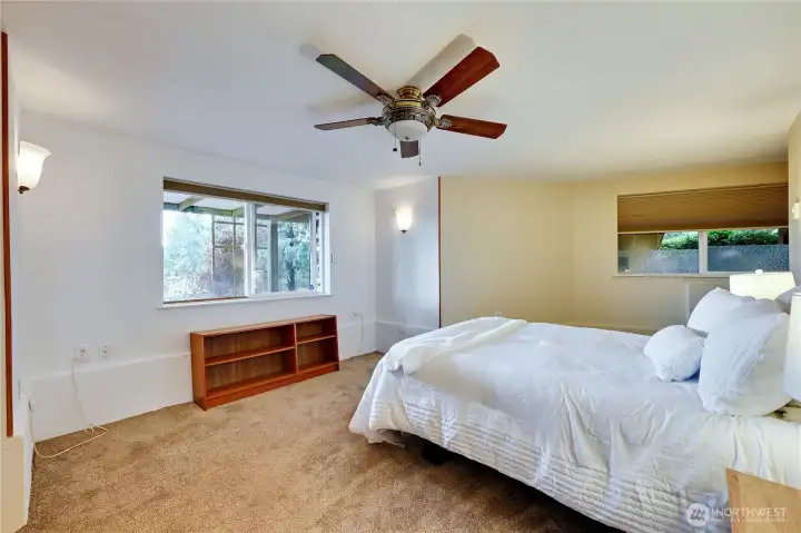 Downstairs bedroom that owners used as a primary bedroom.