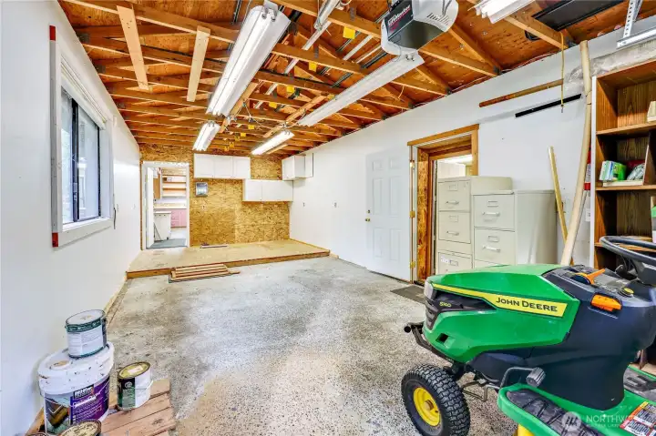 Interior of detached garage