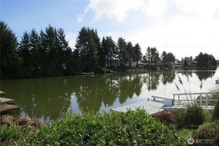 VIEW OF THE LAKE FROM DUCK LAKE!  YOU CAN BUILD A DOCK AND ENJOY FISHING FOR 20 POUND TROUT OR CRUISE 23 MILES OF FRESH WATERWAY!