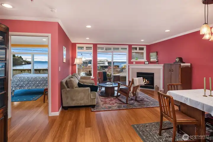 Tall windows with amazing views in both the living room and primary bedroom