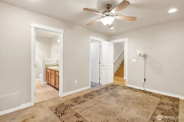 Main level primary bedroom.