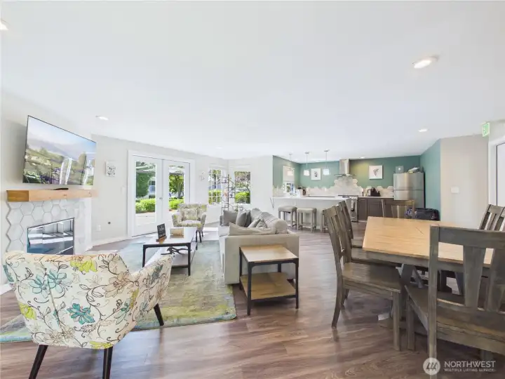 Entertainment Living room with kitchen