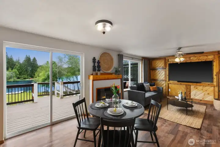 Maybe an intimate meal inside or stroll directly out to the grand deck for a celebration! Maybe an intimate meal inside or stroll directly out to the grand deck for a celebration!