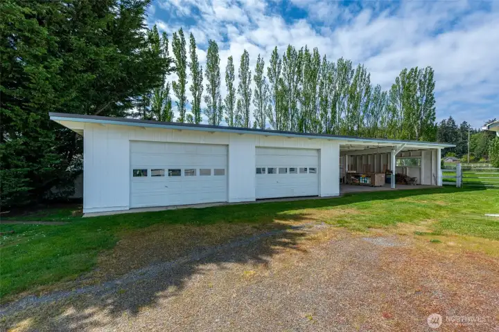 Large garage and carport