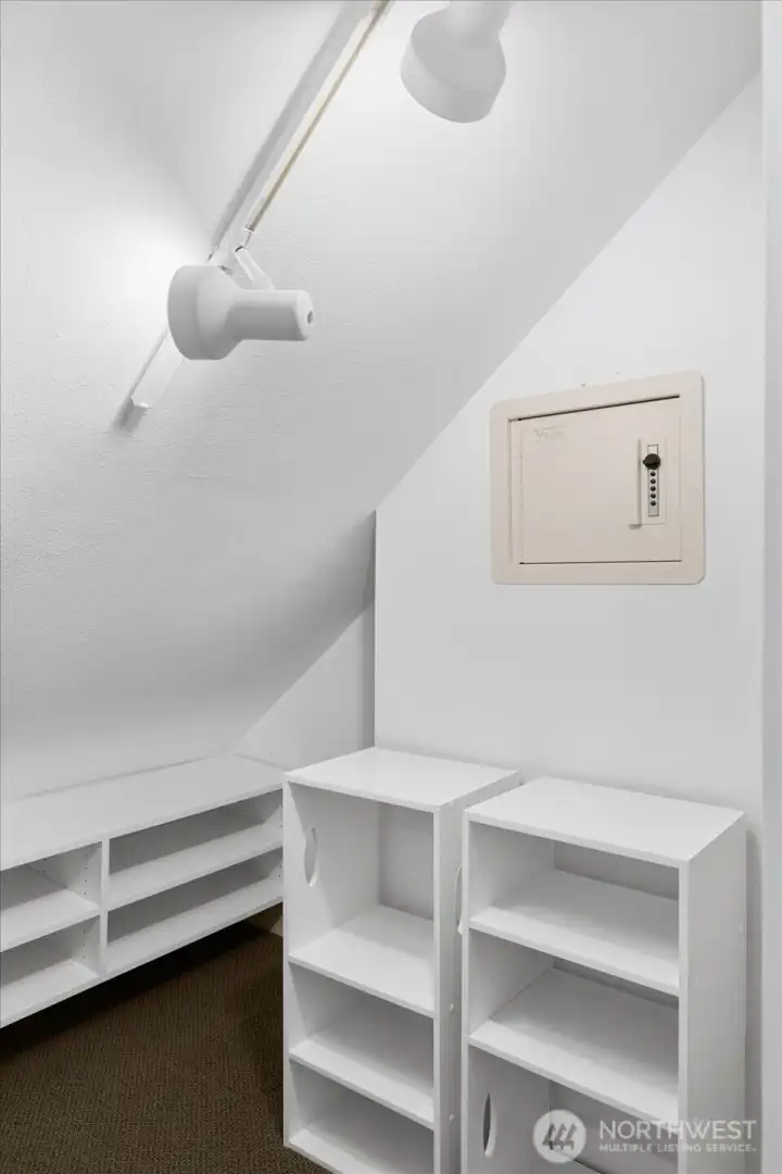 Additional closet space with built-in safe
