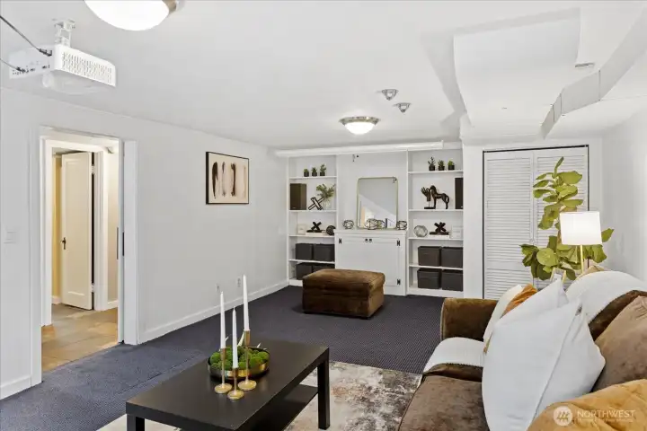 Large media room or 4th bedroom in lower level