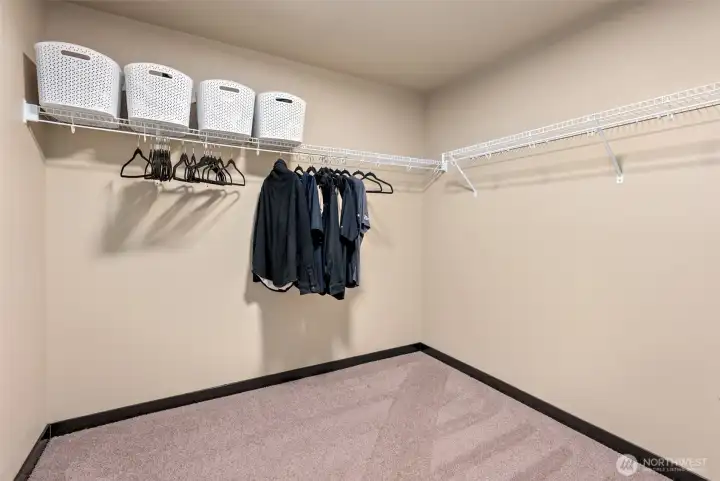 Large primary walk in closet.