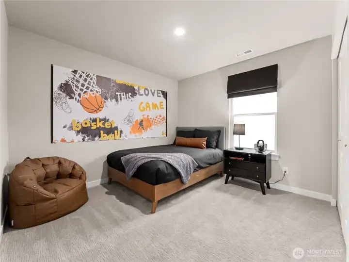 One of the 2nd level bedroom. Photo is representational. Actual home is under construction and finishes and paint colors may vary. See site agent for details.... One of the 2nd level bedroom. Photo is representational. Actual home is under construction and finishes and paint colors may vary. See site agent for details....