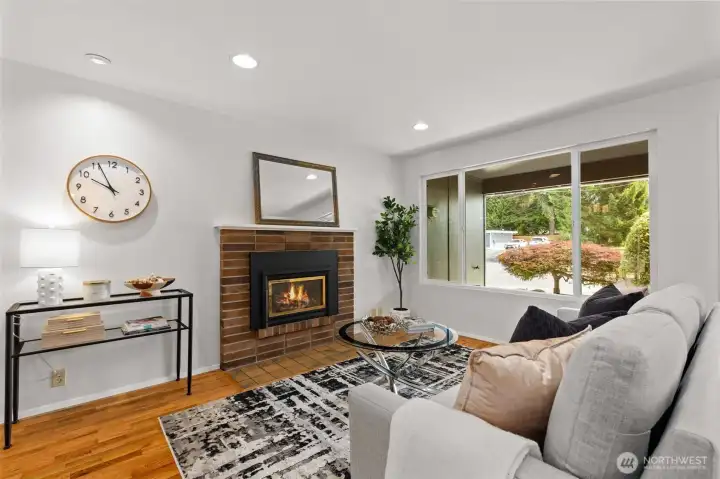 Cozy living space with gas fireplace