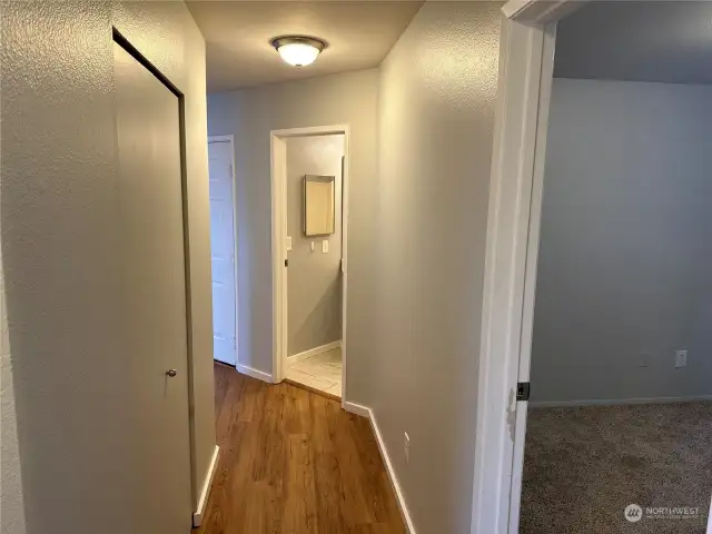 Hallway towards guest bathroom