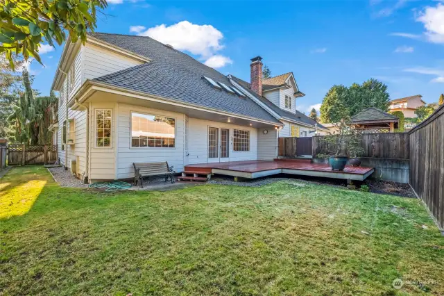 Fully-fenced backyard