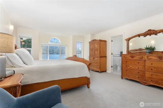Primary suite with view of lake.