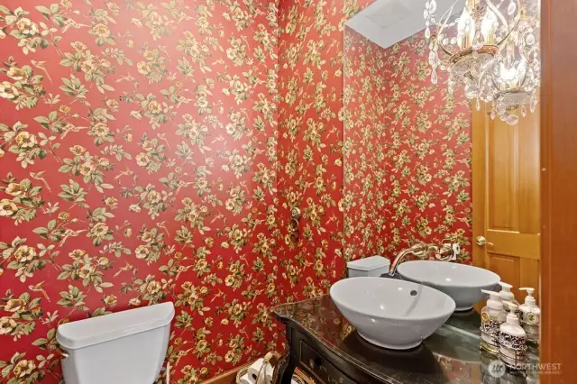The main level half bath.