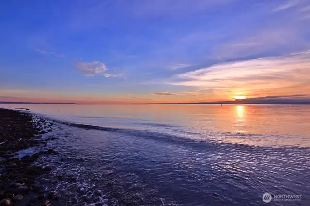 Enjoy ever changing sunsets year-round from the community beach.