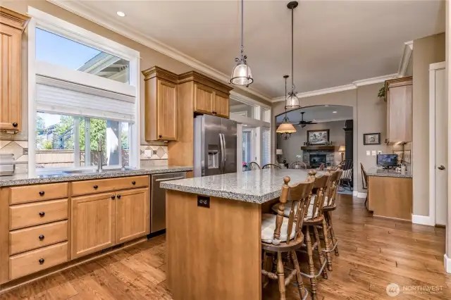 Gorgeous hand-scraped oak flooring