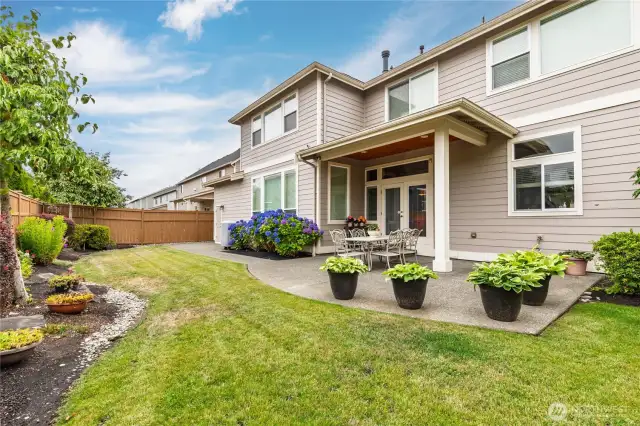 Fully-fenced and level back yard