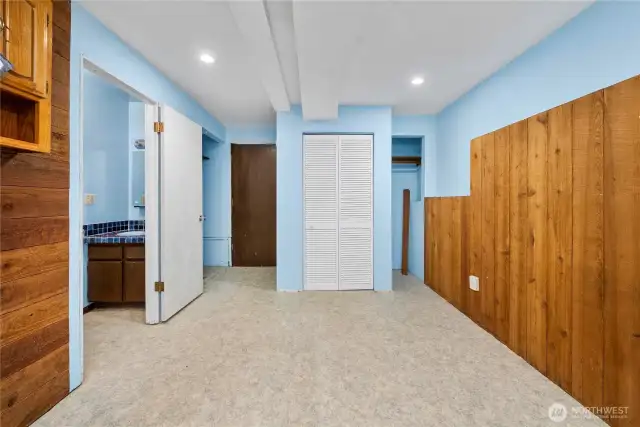 Lower-level bonus room #2 with 3/4 bath. Door, back side of picture is to the studio apartment or 2nd primary suite.