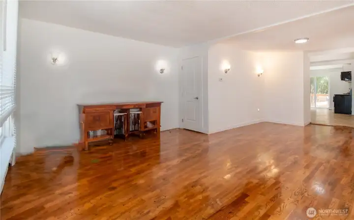 Living room,  personal items have been digitally removed.