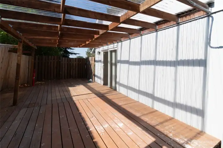 Deck outside master.