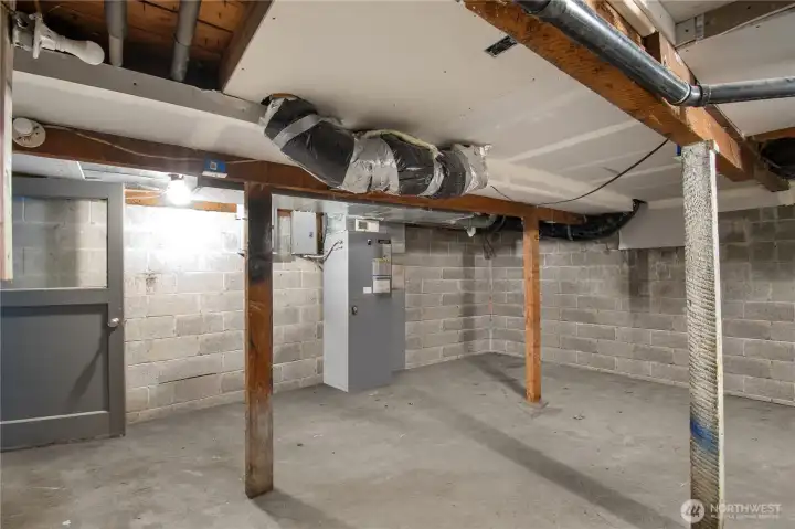 Basement,  personal items have been digitally removed.