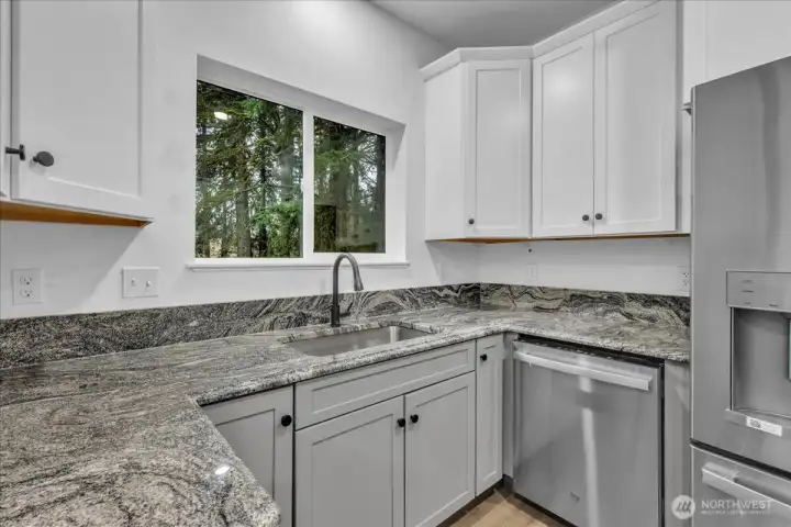 Beautiful quartz counter tops.