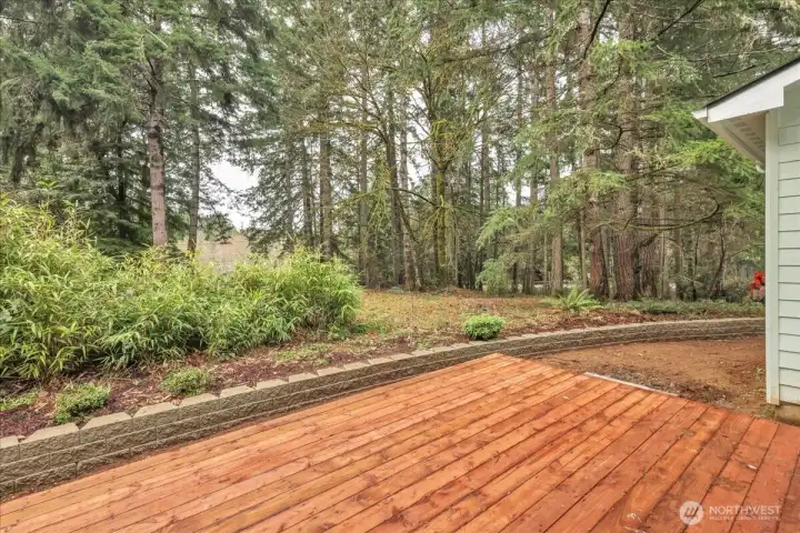Back deck off of dining/kitchen area.