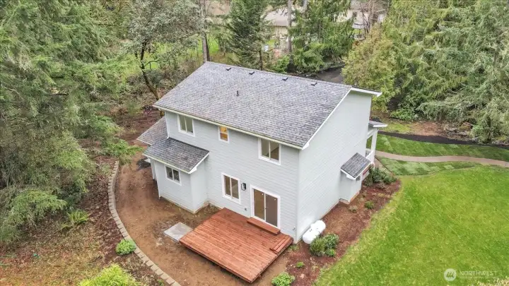 Overhead from rear of home.