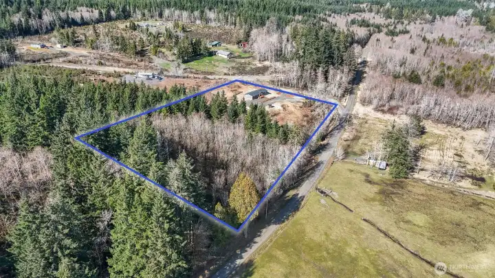 Blue line indicates approximate property lines. Buyer to verify all information