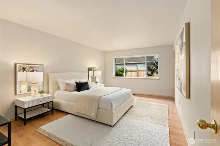 Spacious walk-in closets provide ample storage and a dedicated space to keep your wardrobe organized.