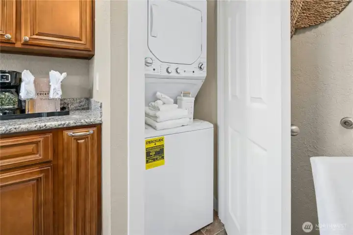 Washer and dryer in kitchen