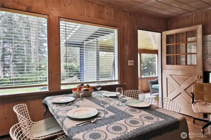 Inside the home, you'll find a large main living room with space for dining -