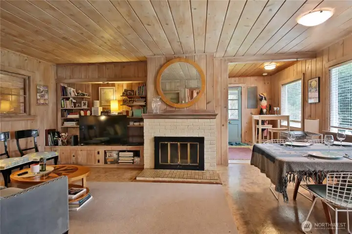 The living room transitions to the kitchen where you'll find more space for a breakfast nook.