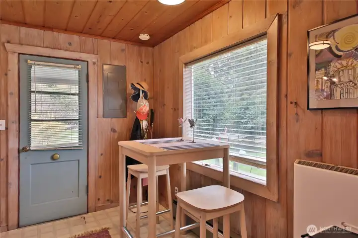 A second entrance to the home located in the kitchen.