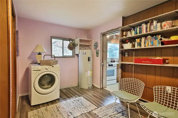 Through the kitchen, you'll find another large and flexible room.