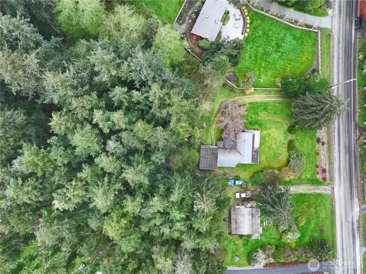 Aerial view of the home.