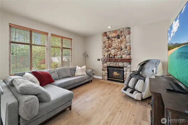 Cozy family room with gas fireplace