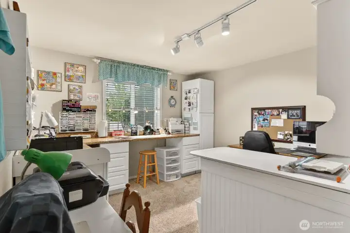 Bedroom #2 now being used as a hobby room. All cabinets are removable not fastened to walls Bedroom #2 now being used as a hobby room. All cabinets are removable not fastened to walls