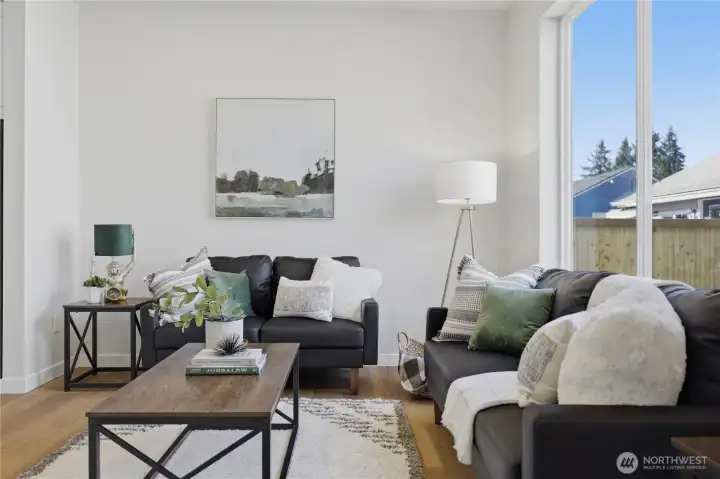 Comfortable living area with clean, contemporary design Comfortable living area with clean, contemporary design