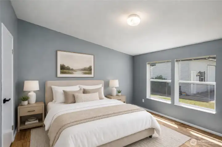 Bedroom virtually staged