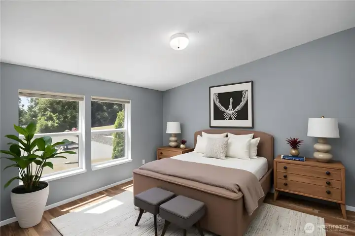 Bedroom virtually staged