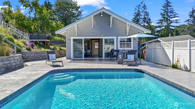 Cool off in the newly renovated swimming pool or entertain in the pool house.  This property has more entertaining areas than you probably have time to enjoy in one day.  The pool house just got a new roof - one more reason to relax!