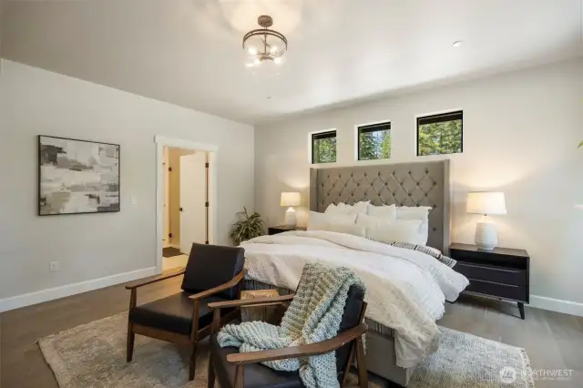 Primary with on-suite - *Former Sinclair floor plan. Garage left. Finishes may vary.