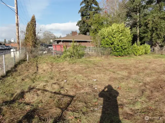 Front of lot along fence line.