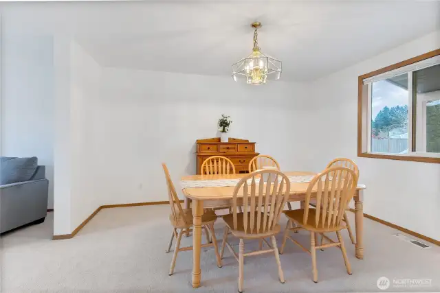 The other angle of the formal dining room.